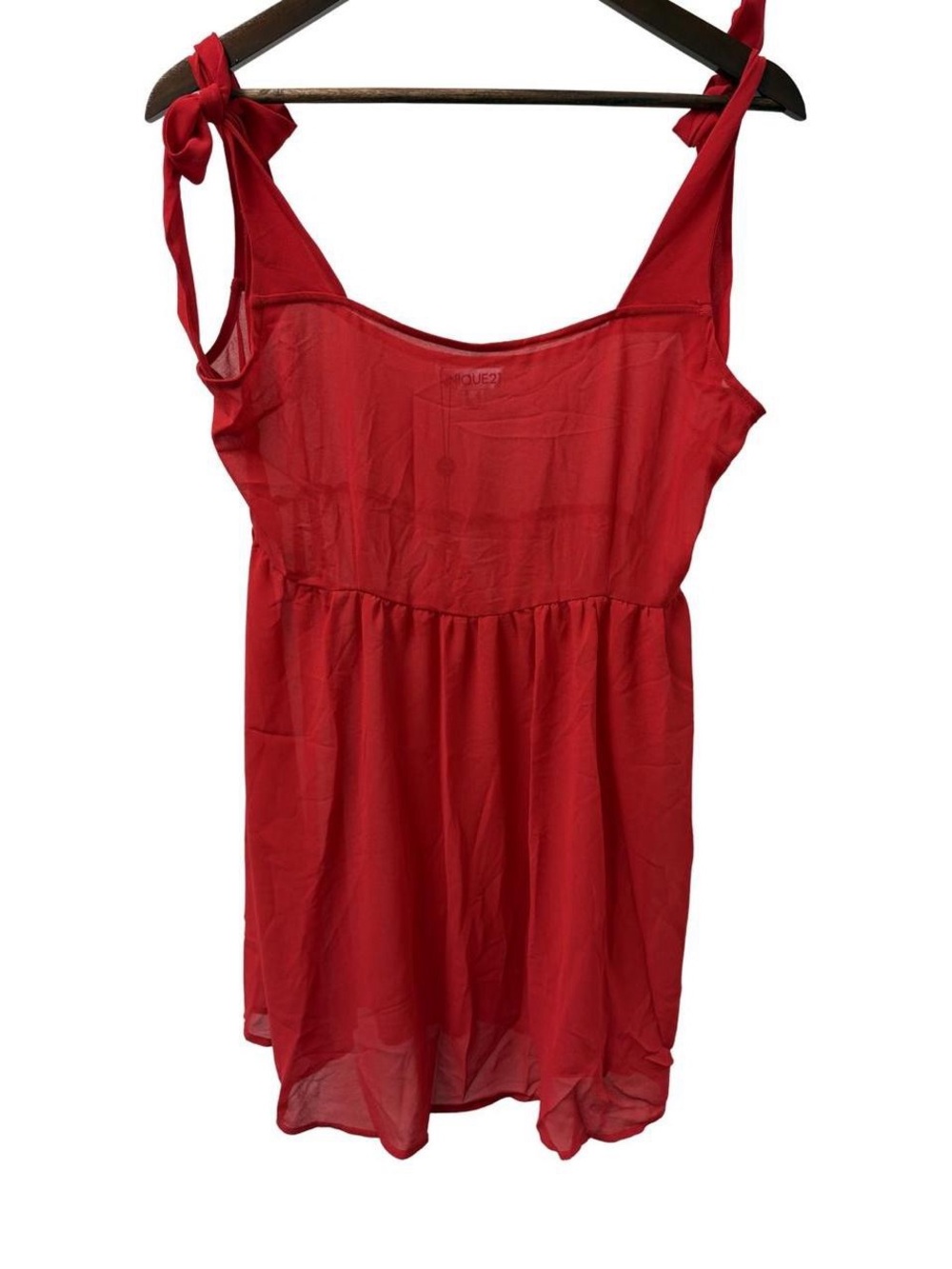 Unique 21 tie shoulder flare hem beach dress in RED